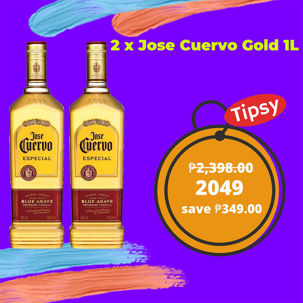 2 x Jose Cuervo Gold 1L (no stopper) Tipsy