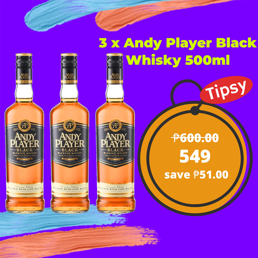 Buy 3 x Andy Player Black Whisky 500ml at a Very Affordable Price in the Philippines
