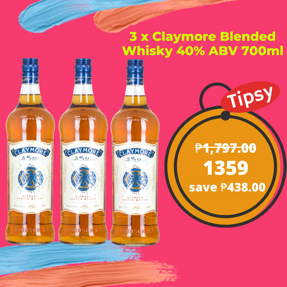 3 x Claymore Blended Whisky 40% ABV 700ml Price Philippines