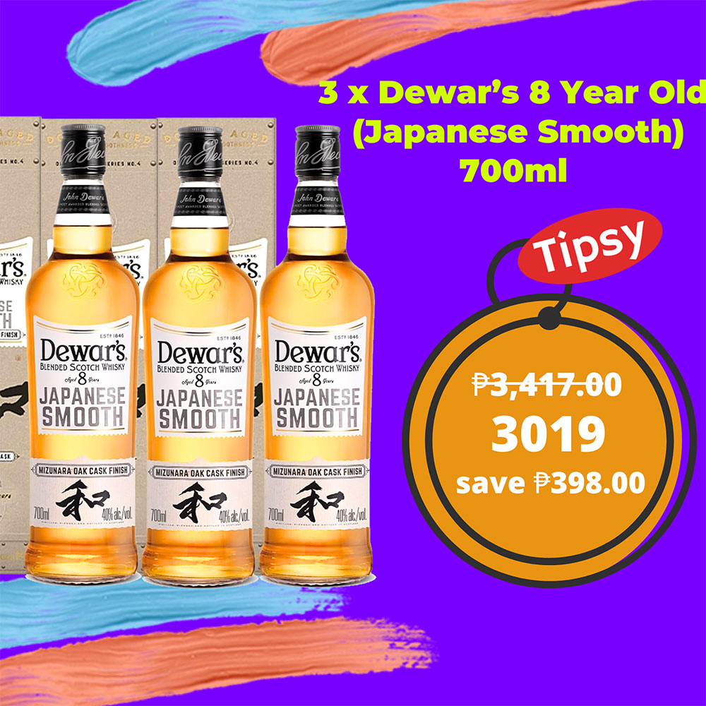 Buy 3 x Dewar’s 8 Year Old (Japanese Smooth) 700ml at a Very Affordable Price in the Philippines