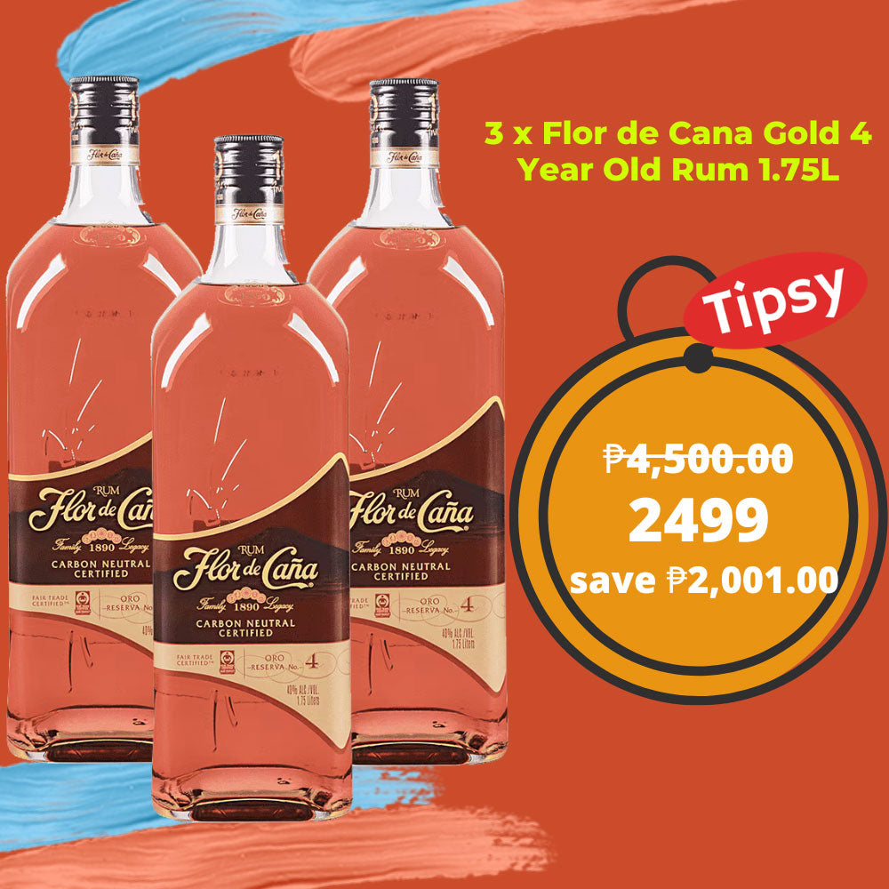 3 x Flor de Cana Gold 4 Year Old Rum 1.75L Price Philippines