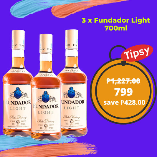 3 x Fundador Light Brandy 700ml Price Philippines