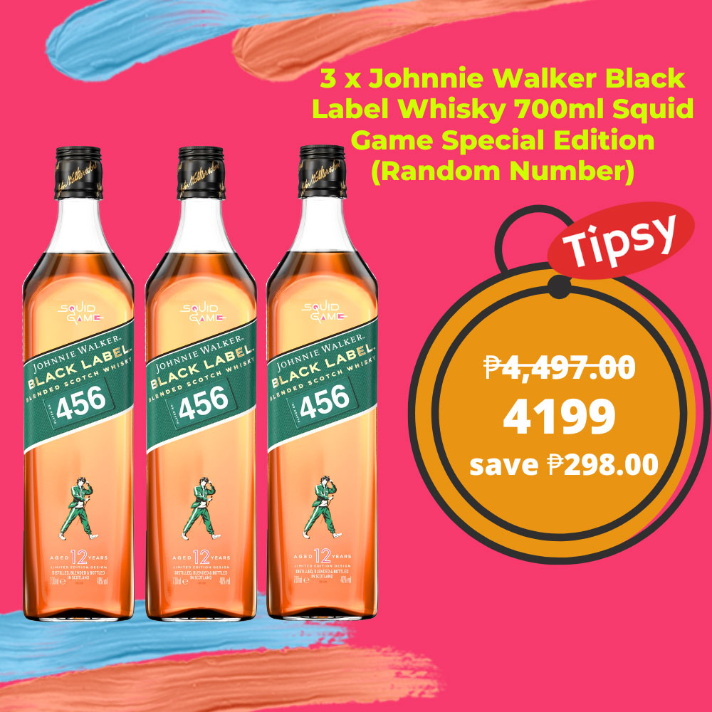 3 x Johnnie Walker Black Label Whisky 700ml Squid Game Special Edition
(Random Number) Price Ph
