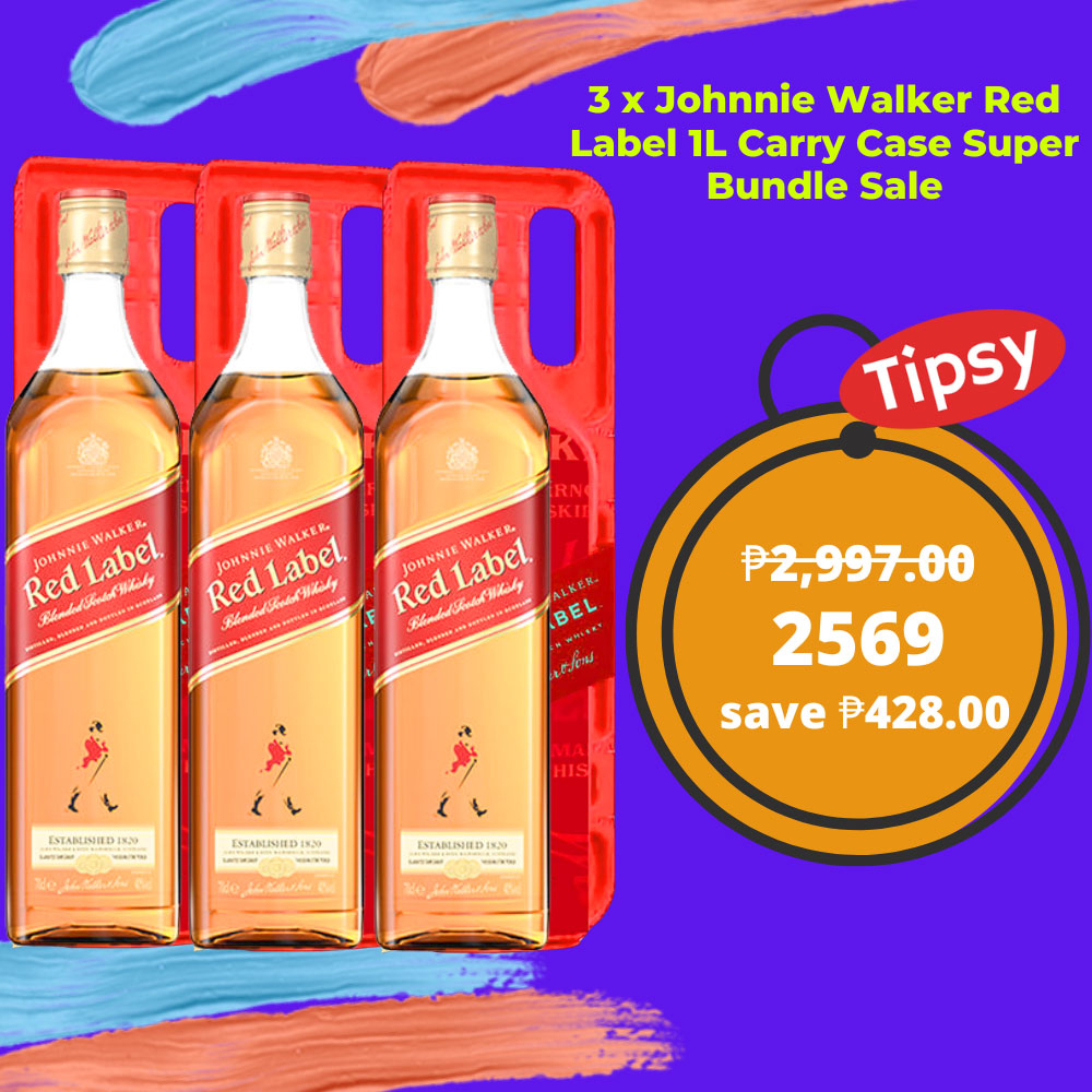 3 x Johnnie Walker Red Label 1L Carry Case Super Bundle Sale Price Philippines