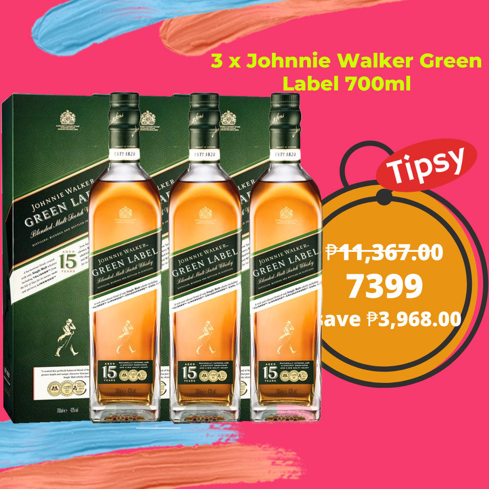 Buy 3 x Johnnie Walker Green Label Whisky 700ml at a Very Affordable Price in the Philippines