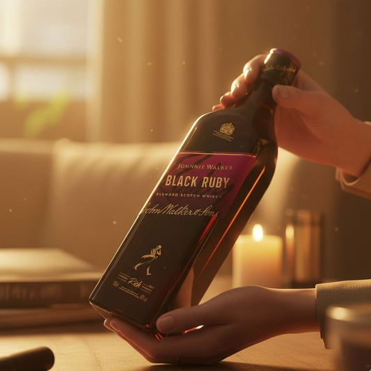 A vibrant new blend delivering an indulgently sweet flavour experience, Johnnie Walker Black Ruby is the latest interpretation of our iconic blended Scotch Whisky, Johnnie Walker Black Label.