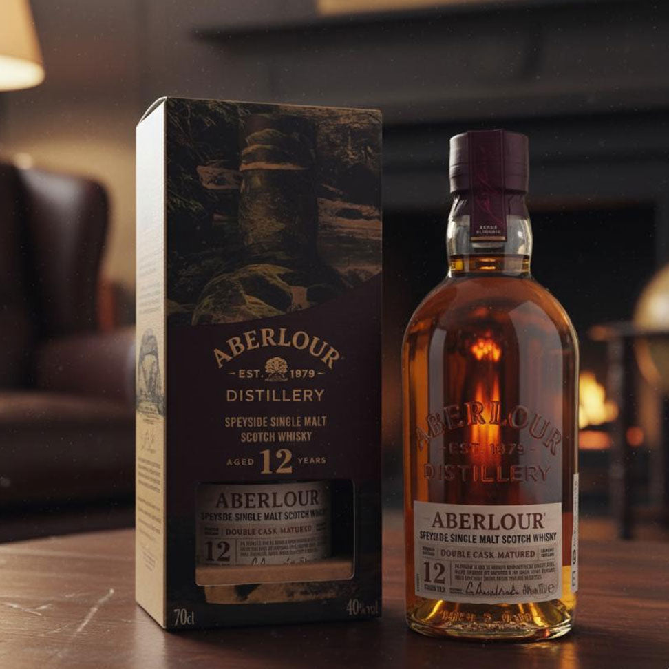 Aberlour 12-Year-Old Double Cask Matured Speyside Whisky is a premium Scotch whisky renowned for its rich, balanced flavor.