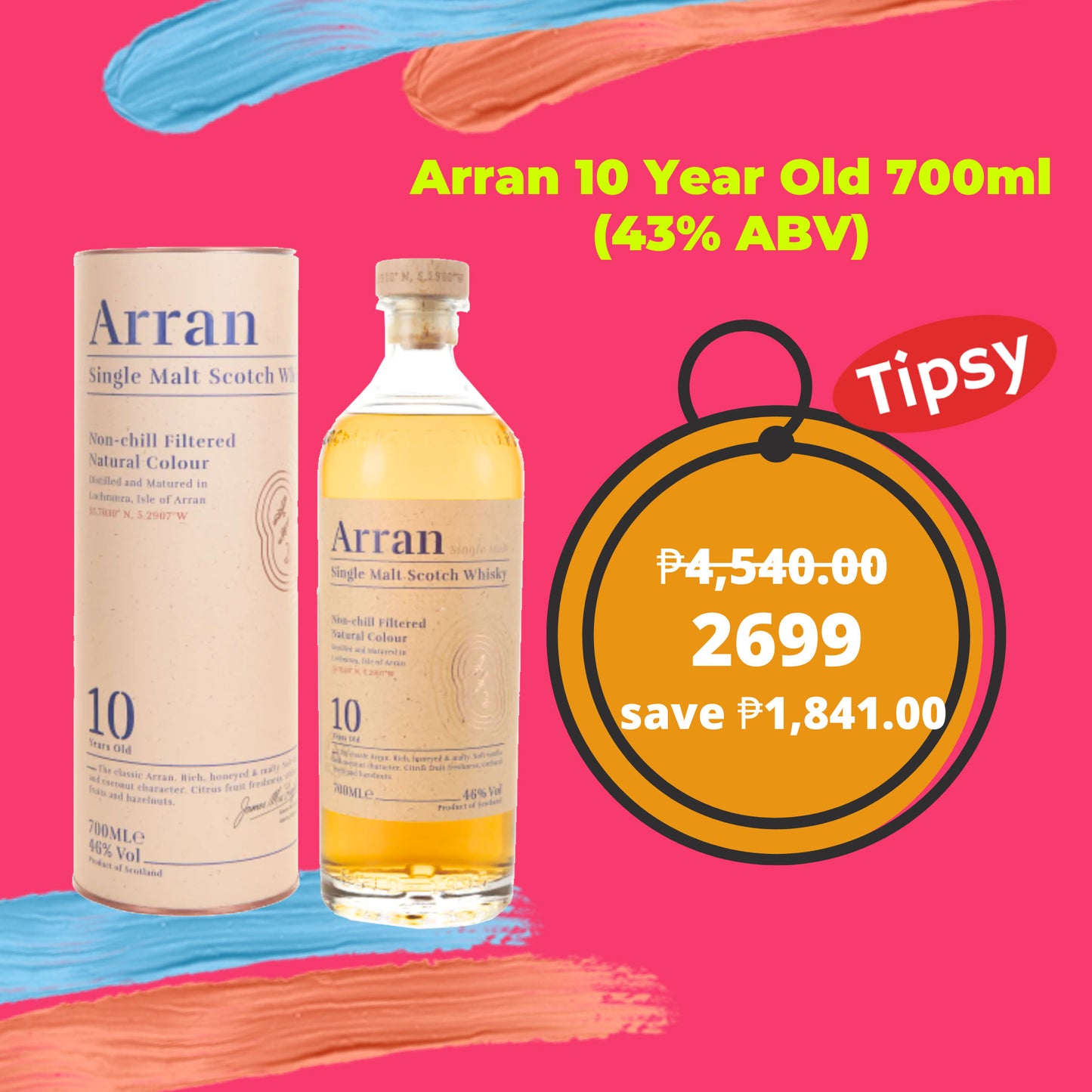 Buy Arran 10 Year Old 700ml Single Malt Whisky at a Very Affordable Price in the Philippines