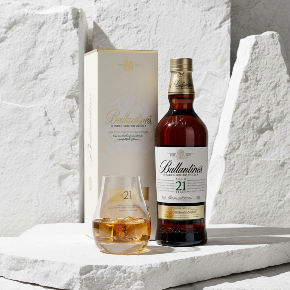 Ballantine’s 21 Year Old is a premium blended Scotch whisky that was designed and introduced by master blender Jack Goudy in 1993.
