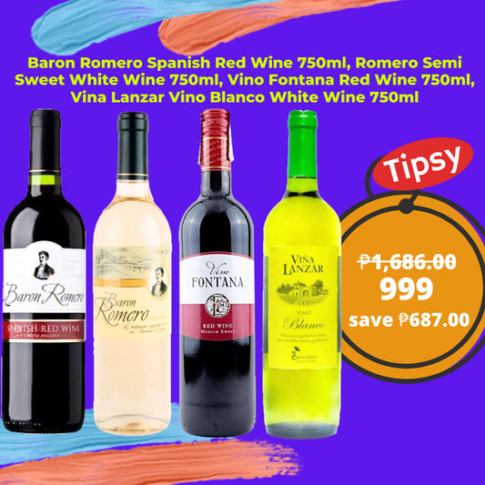 Baron Romero Spanish Red Wine 750ml, Romero Semi Sweet White Wine 750ml, Vino Fontana Red Wine 750ml, Vina Lanzar Vino Blanco White Wine 750ml Price Philippines