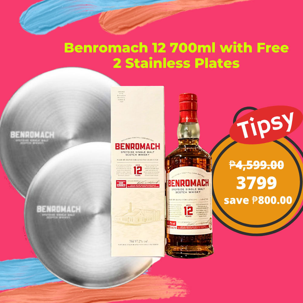Buy Benromach 12 700ml with Free 2 Stainless Plates Single Malt Whisky at a Very Affordable Price in the Philippines