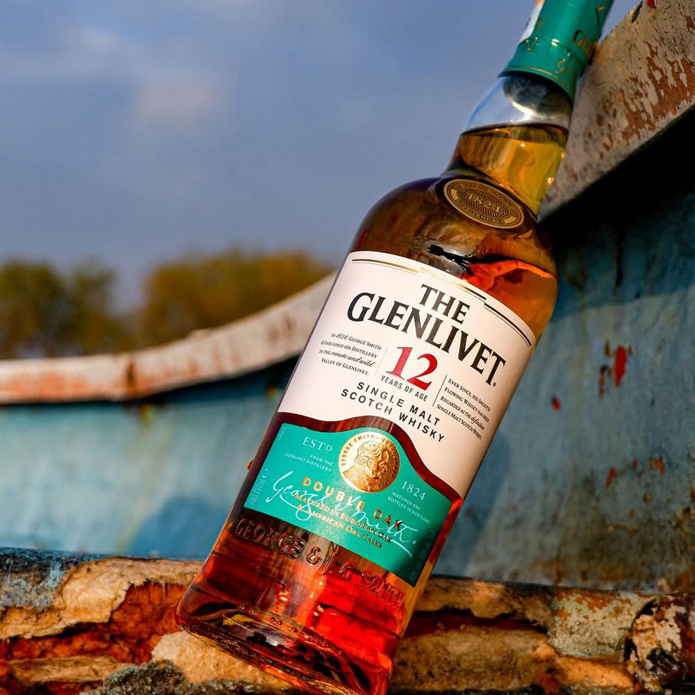 Glenlivet 12
The delicate and complex character of the 12 Year Old derives from the height and width of stills at The Glenlivet Distillery.