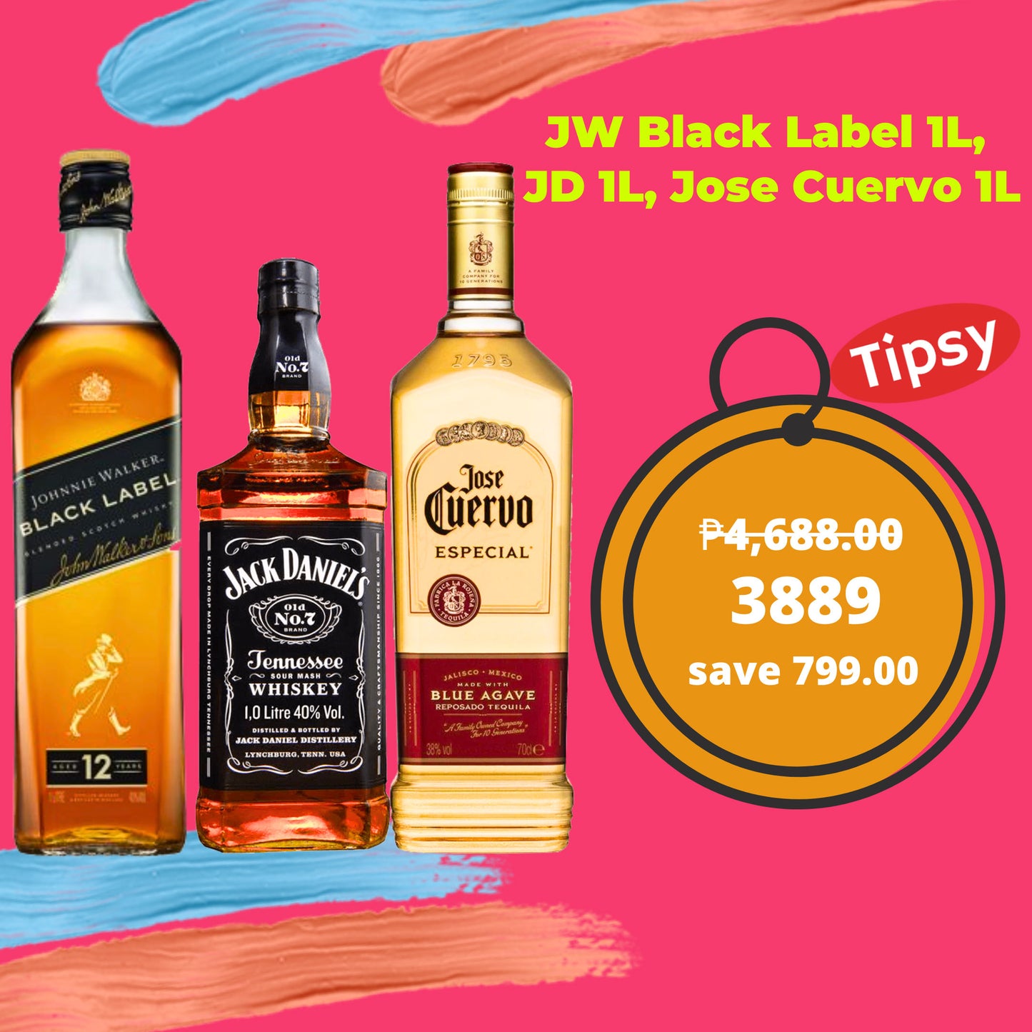 Johnnie Walker Black Label 1L, Jack Daniel's 1L, Jose Cuervo 1L Price Philippines