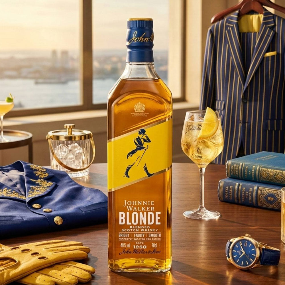 Johnnie Walker Blonde is a masterfully crafted blended Scotch whisky that exudes elegance and sophistication.