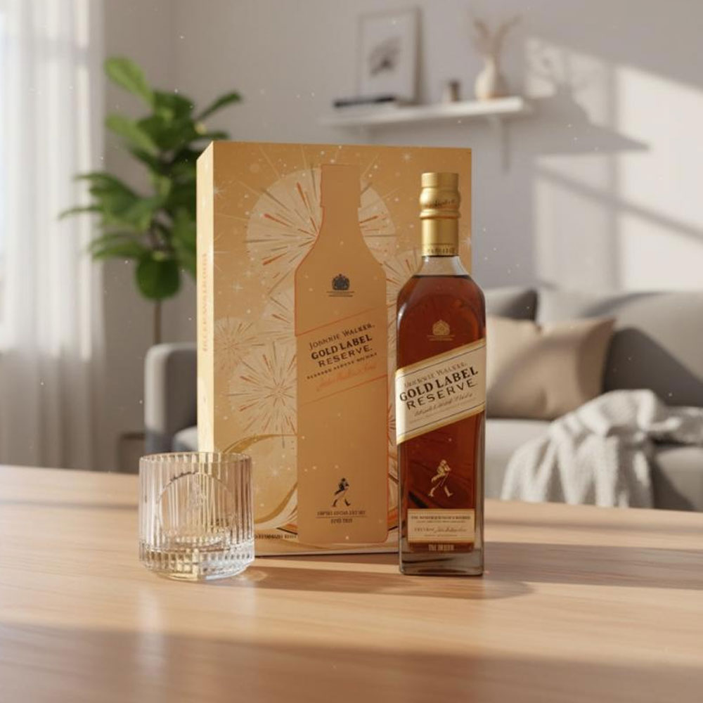 Johnnie Walker Gold Label Reserve is the perfect blend for an indulgent celebration. Luxurious, creamy and honeyed, it is a wonderful tribute to the harmonious partnership of Speyside and Highland Whiskies, with just a hint of smouldering embers from the West Coast.
