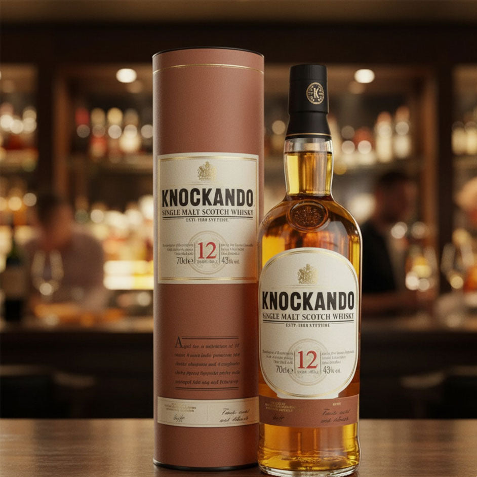Knockando's ongoing bourbon-cask bottling has now been released as a 12 year old. Light and fruity with spicy hints.