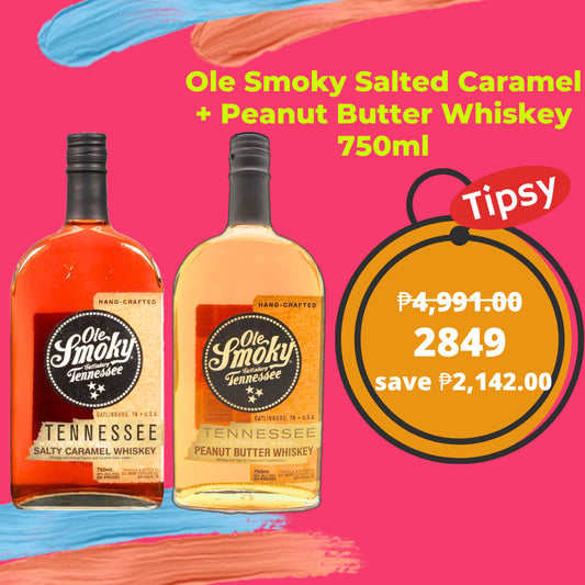 Ole Smoky Salted Caramel Whiskey 750ml + Ole Smoky Peanut Butter Whiskey 750ml