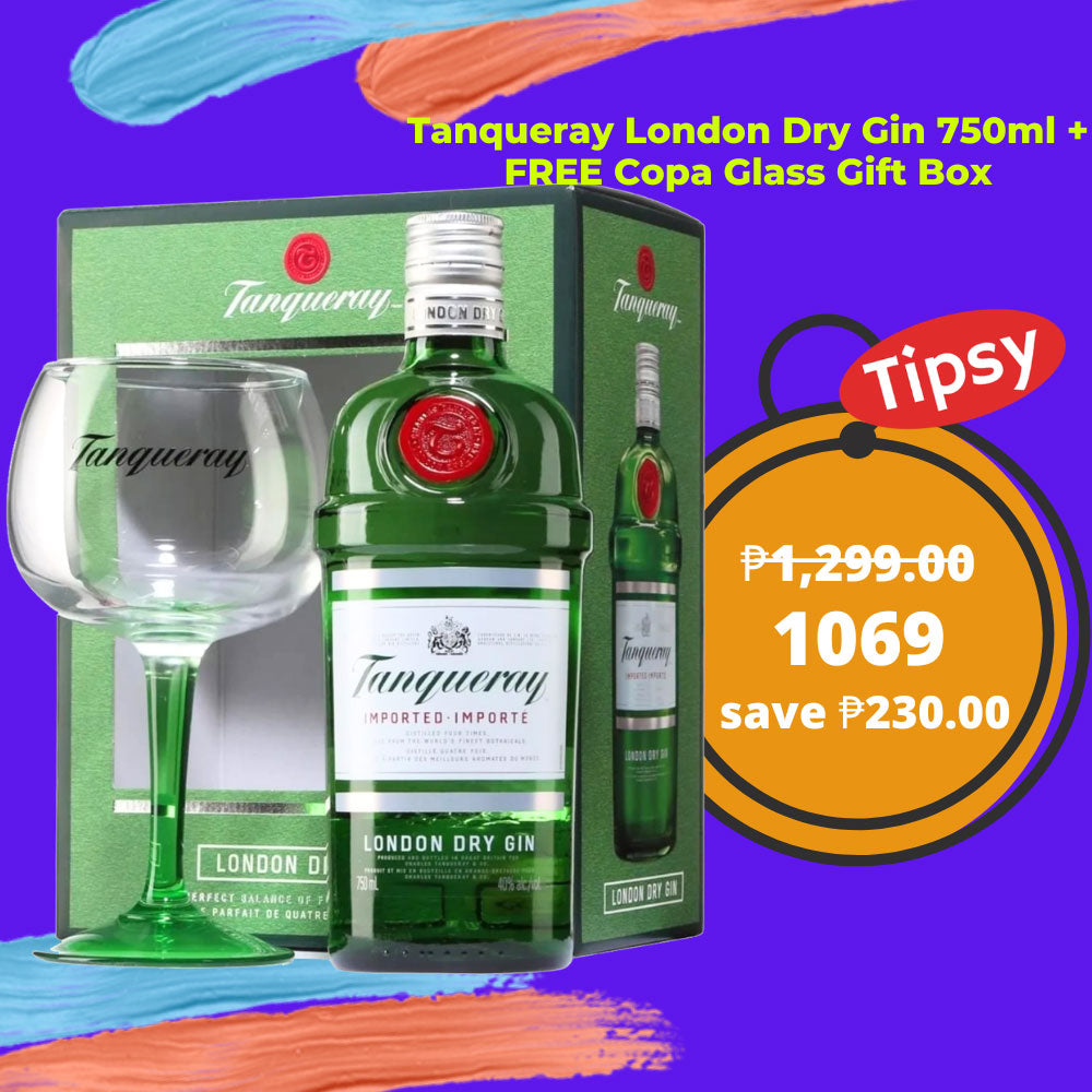 Tanqueray London Dry Gin 750ml + FREE Copa Glass Gift Box Price Philippines