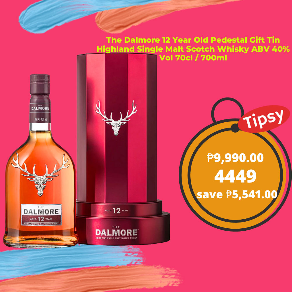 The Dalmore 12 Year Old Pedestal Gift Tin Highland Single Malt Scotch Whisky ABV 40% Vol 70cl / 700ml Price Philippines