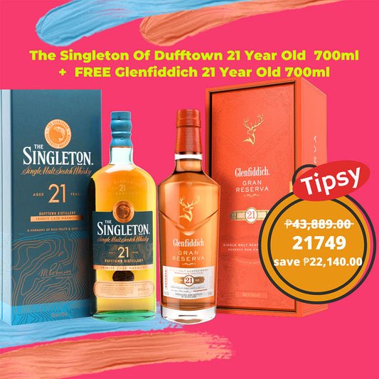 Buy The Singleton Of Dufftown 21 Year Old  700ml + FREE Glenfiddich 21 Year Old 700ml at a Very Affordable Price in the Philippines
