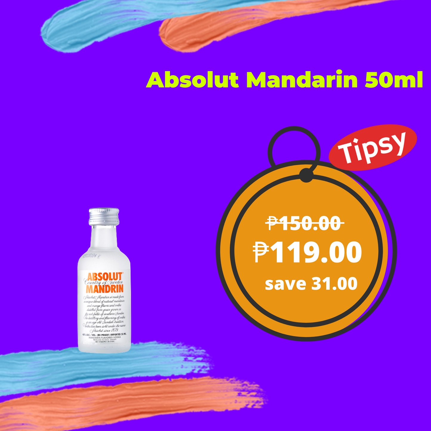 Absolut Mandarin Vodka 50ml