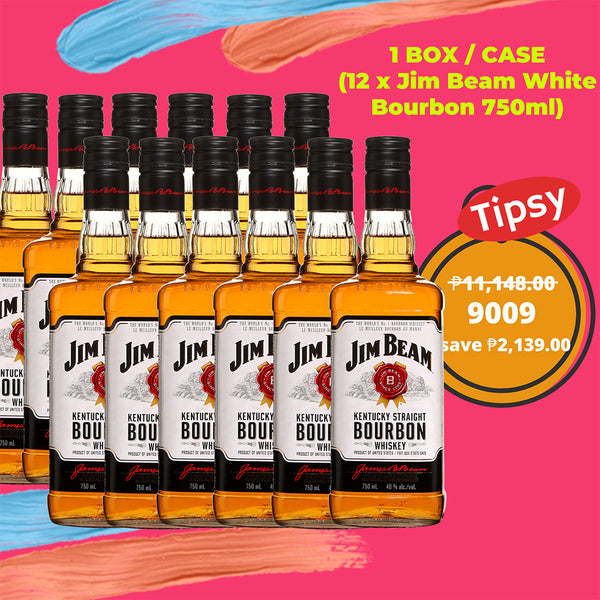 1 BOX CASE (12 x Jim Beam White Bourbon 750ml) Whisky Price Philippines