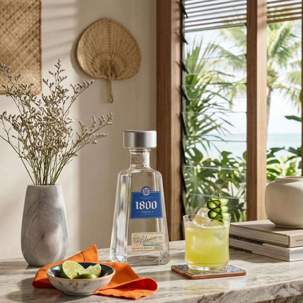 1800 Tequila Blanco is a crisp, clean tequila crafted from 100% Weber blue agave