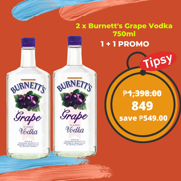 2 x Burnett's Grape Vodka 750ml Price Philippines