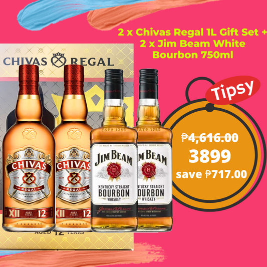 2 x Chivas Regal 1L +  2 x Jim Beam White Bourbon 750ml  Price Philippines 