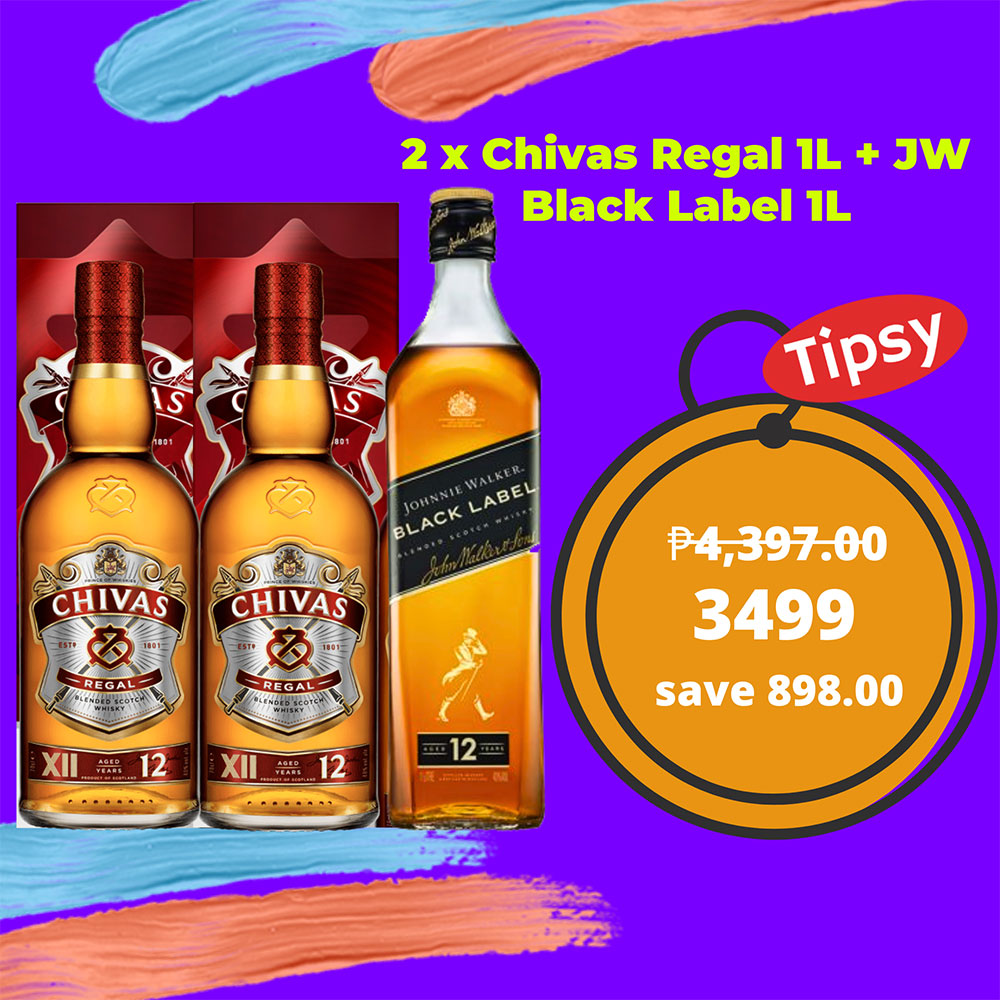 2 x Chivas Regal 1L + Johnnie Walker Black Label 1L – Tipsy