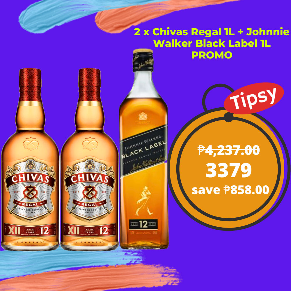 2 x Chivas Regal 1L + Johnnie Walker Black Label 1L Promo Price Philippines