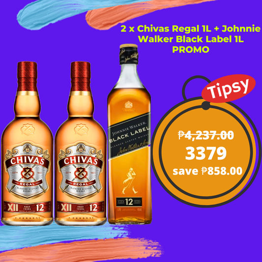 2 x Chivas Regal 1L + Johnnie Walker Black Label 1L Promo Price Philippines