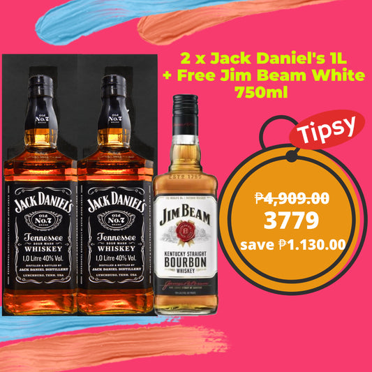 2 x Jack Daniel's 1L + Free Jim Beam White 750ml price Philippines