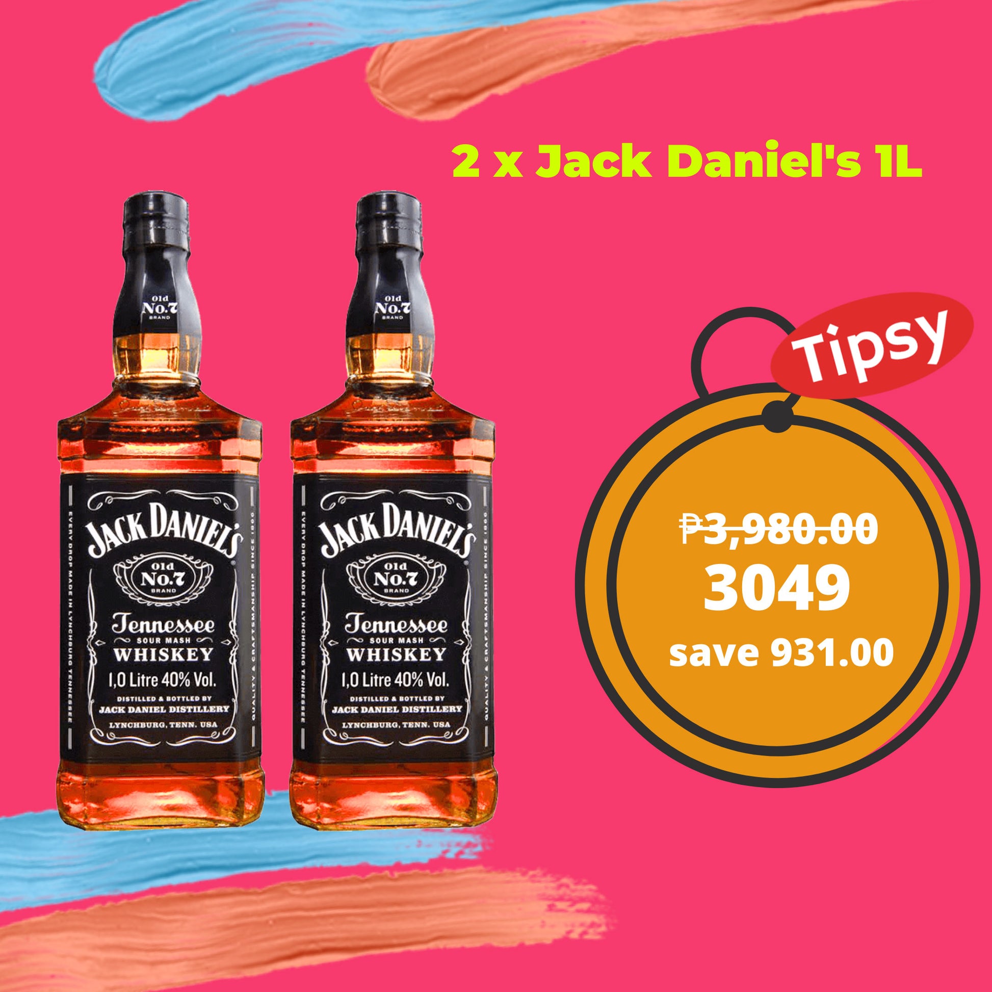 2 x Jack Daniel's 1L with Box Price Philippines