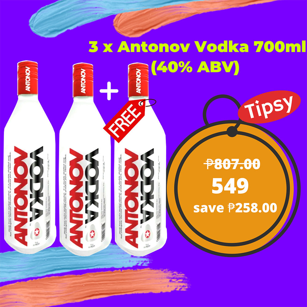 3 x Antonov Vodka 700ml Tipsy