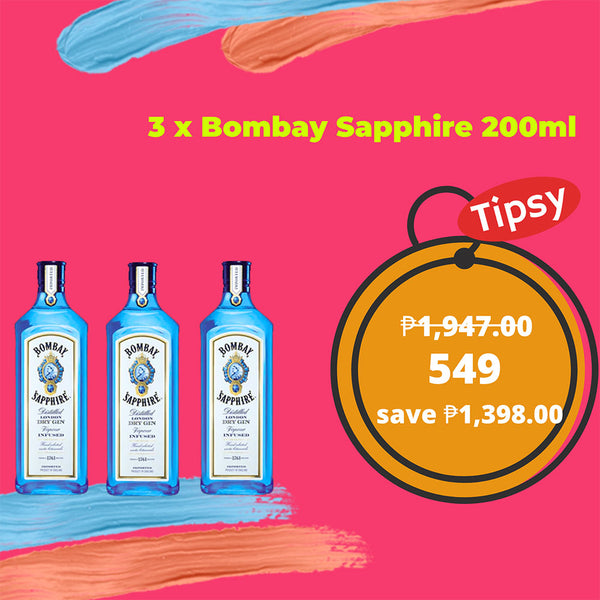 3 x Bombay Sapphire Gin 200ml
