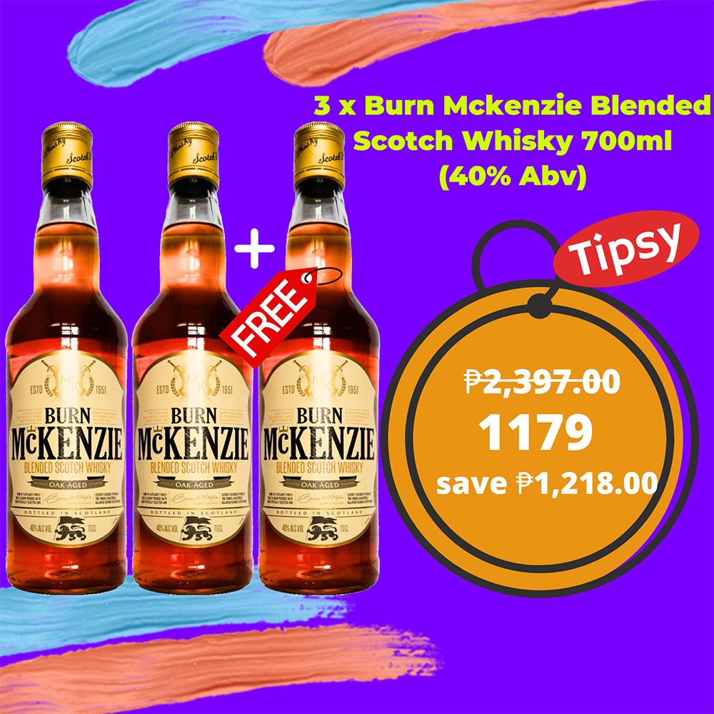 3 x Burn Mckenzie Blended Scotch Whisky 700ml (40% Abv)