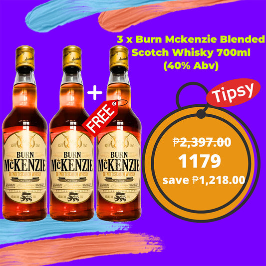 3 x Burn Mckenzie Blended Scotch Whisky 700ml (40% Abv)