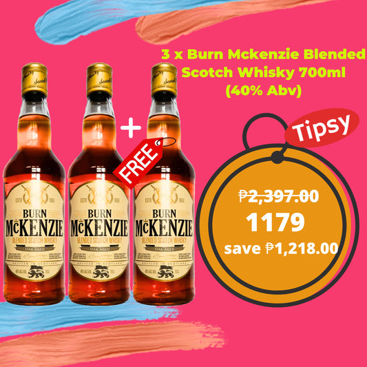 3 x Burn Mckenzie Blended Scotch Whisky 700ml (40% Abv) Price PH