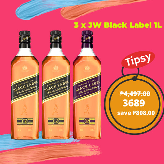 3 x Johnnie Walker Black Label 1L 40% ABV Price Philippines