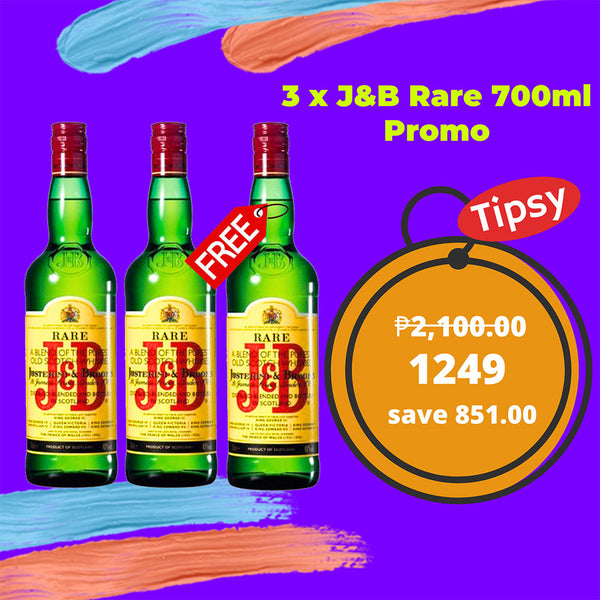 3 x J&B Rare Blended Scotch Whisky 700ml Promo Price Ph