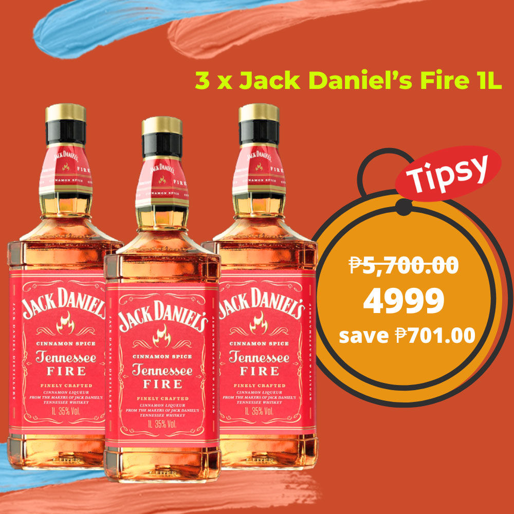 3 x Jack Daniel's Tennessee Fire American Whiskey 1L Price Philippines