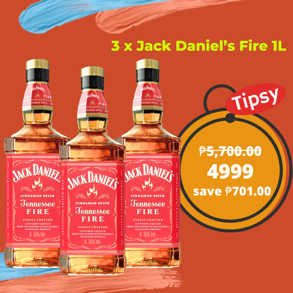 3 x Jack Daniel's Tennessee Fire American Whiskey 1L Price Philippines