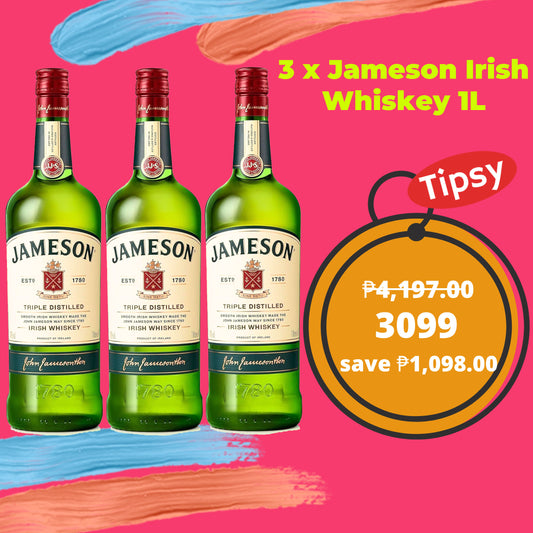 3 x Jameson Irish Whiskey 1L Price PH
