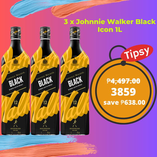 Buy 3 x Johnnie Walker Black Label Icon 1L at a Very Affordable Price in the Philippines