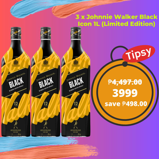 Buy 3 x Johnnie Walker Black Label Icon 1L at a Very Affordable Price in the Philippines
