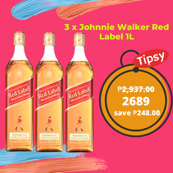 3 x Johnnie Walker Red Label Blended Scotch Whisky 1L Price Philippines