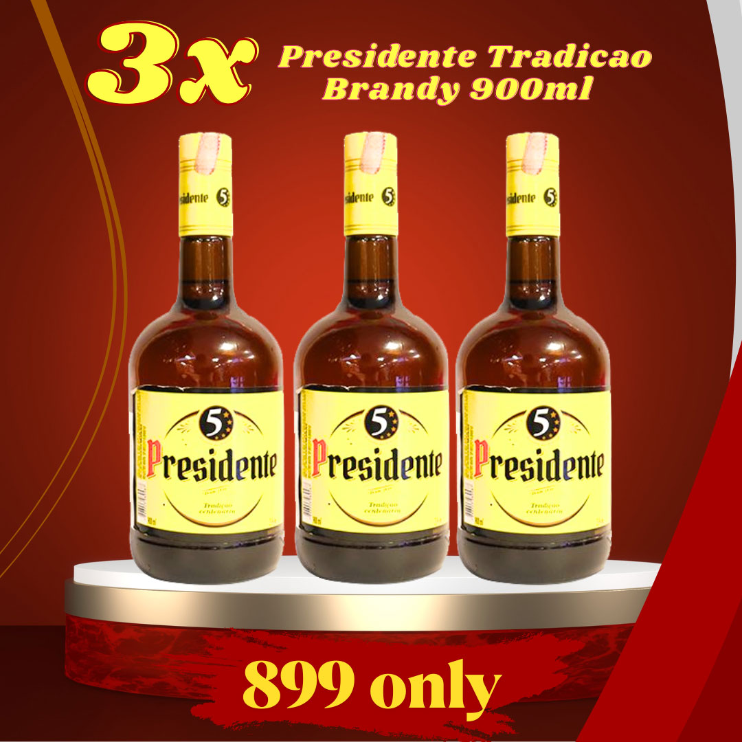 3 x Presidente Tradicao Brandy 900ml Price Philippines