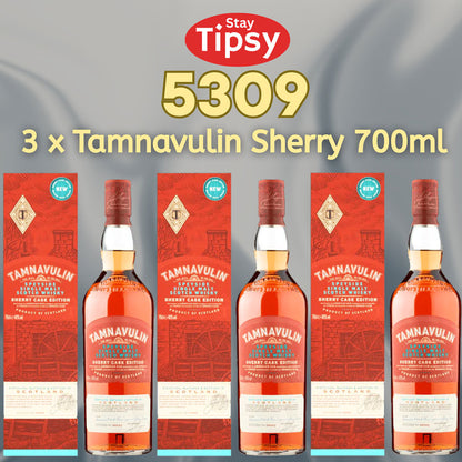 3 x Tamnavulin Sherry Cask Edition Speyside Single Malt Scotch Whisky 700ml