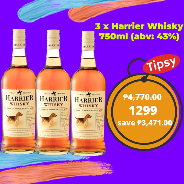 3 x Harrier Whisky 750ml (abv: 43%) Price Philippines